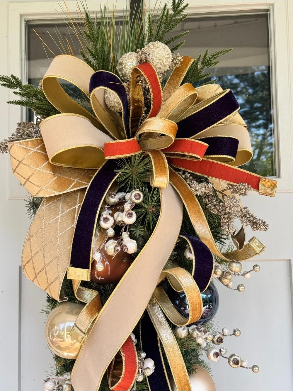 Large Elegant Cashmere Pine Teardrop Wreath